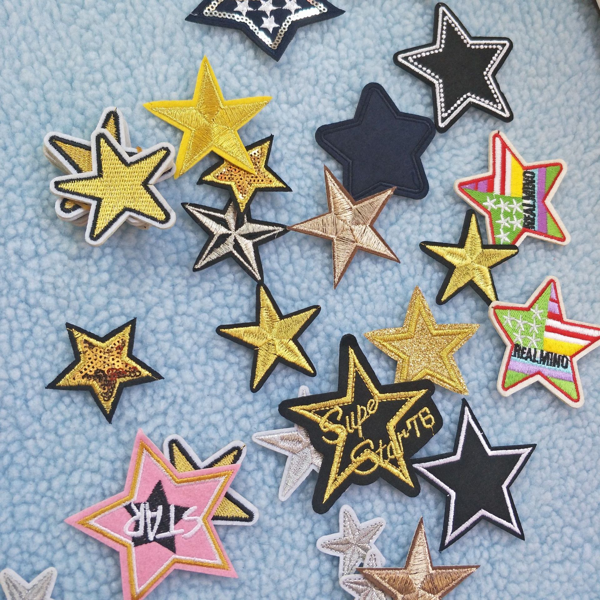 五角星布贴刺绣服装补丁贴花补丁贴刺绣补羽绒服精品服布贴精品装