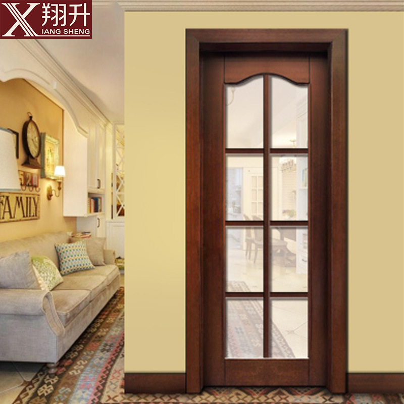 厨房推拉门纯实木卧室门厂家中式玻璃卫生间门原木门套装