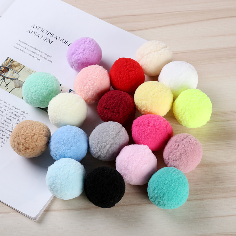 厂家直销 5cm小毛彩色毛球涤纶毛绒球毛衣服饰配饰帽球可定做批发