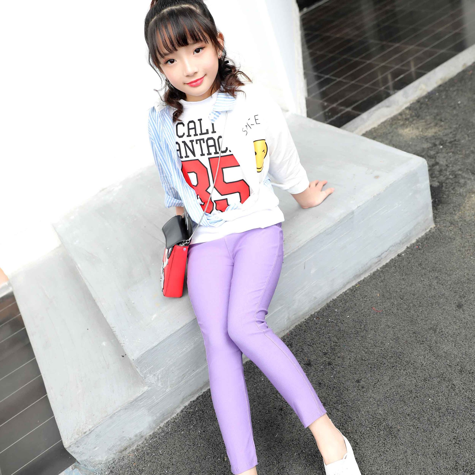 儿童铅笔裤春秋薄款韩版童装女童糖果色弹力打底裤大中小童裤批发