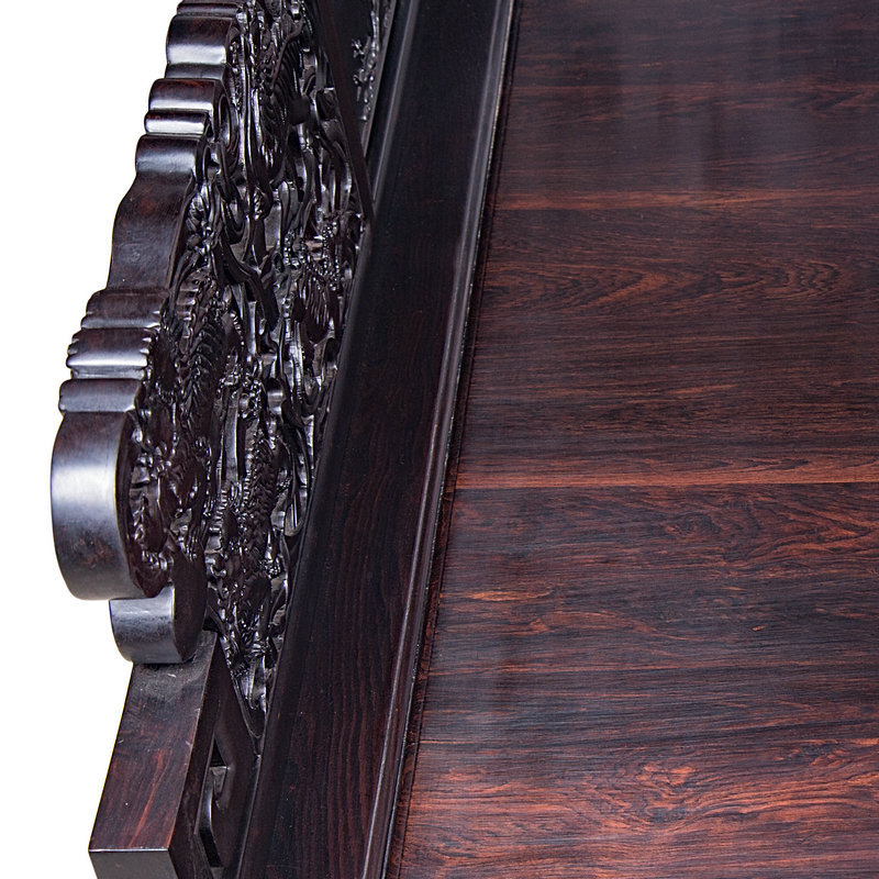 厂家直销 红木古典家具麒麟罗汉床 工艺品紫光檀麒麟罗汉床