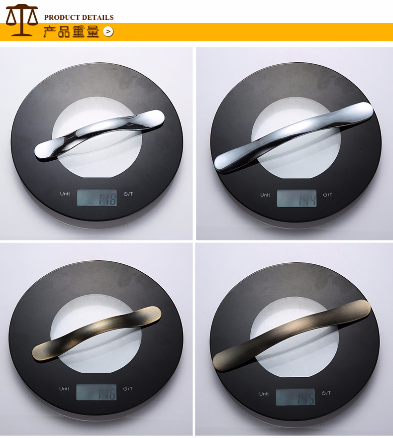 优兔 现代五金橱柜抽屉拉手 温州厂家五金批发 亮铬亚青古门把手