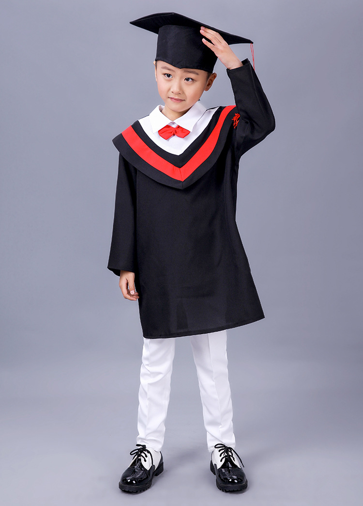 儿童博士服演出服摄影服装幼儿园小学生学士服帽毕业礼服厂家批发