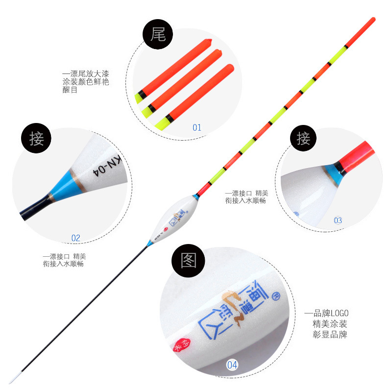 Factory Nano Hollow Tail Float Elderly Drift Myopia Eye-Catching Extra Thick Tail Fish Float Deep Water Tossing Buoy Fishing Tackle