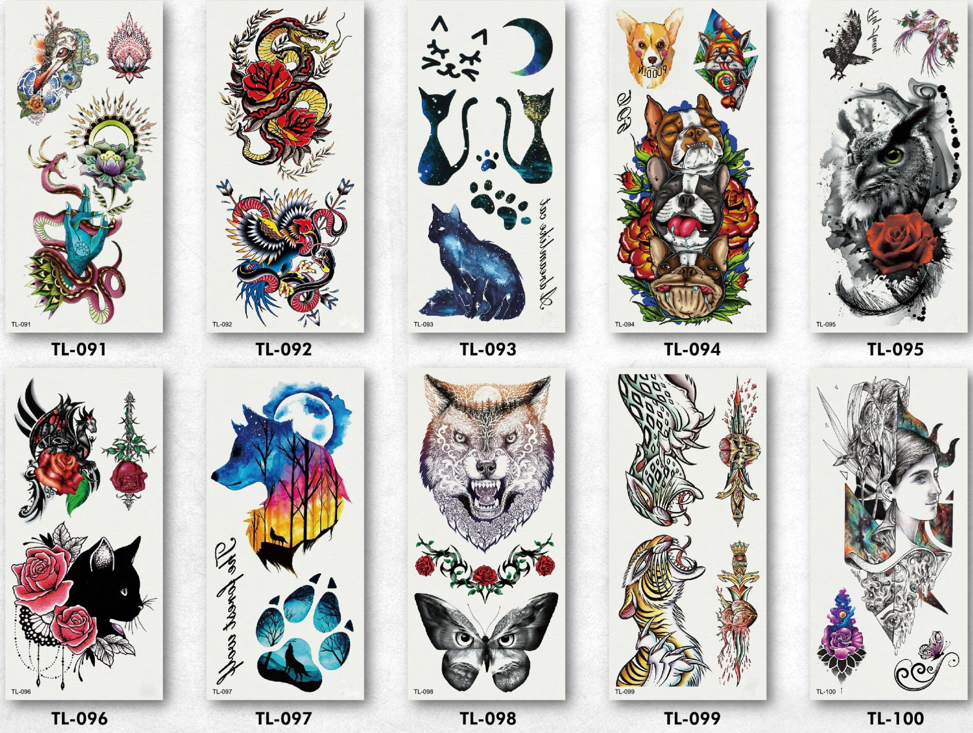 花朵纹身贴厂家直销一次性防水情侣纹身贴纸独角兽宝石项链定制