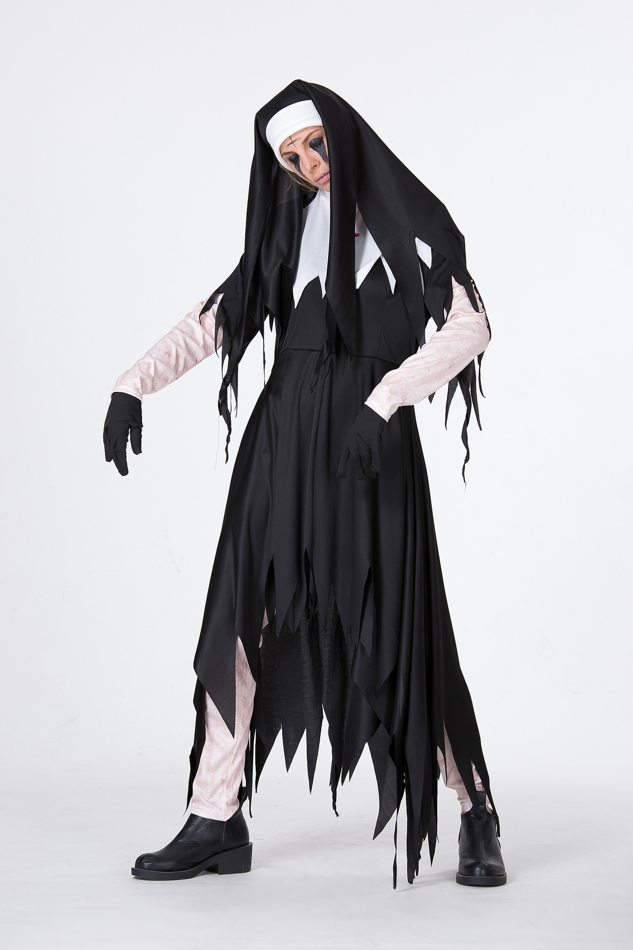 万圣节红色恶魔服装吸血女巫修女装变装制服夜店ds派对舞台演出服