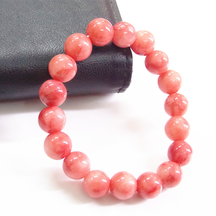 红纹石手串 冰种红纹石手链 条纹女王贝红润冰透爱情灵石10mm