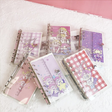 韩国ins卡通少女心手帐本手账 女孩diy笔记本 自制透明创意活页本