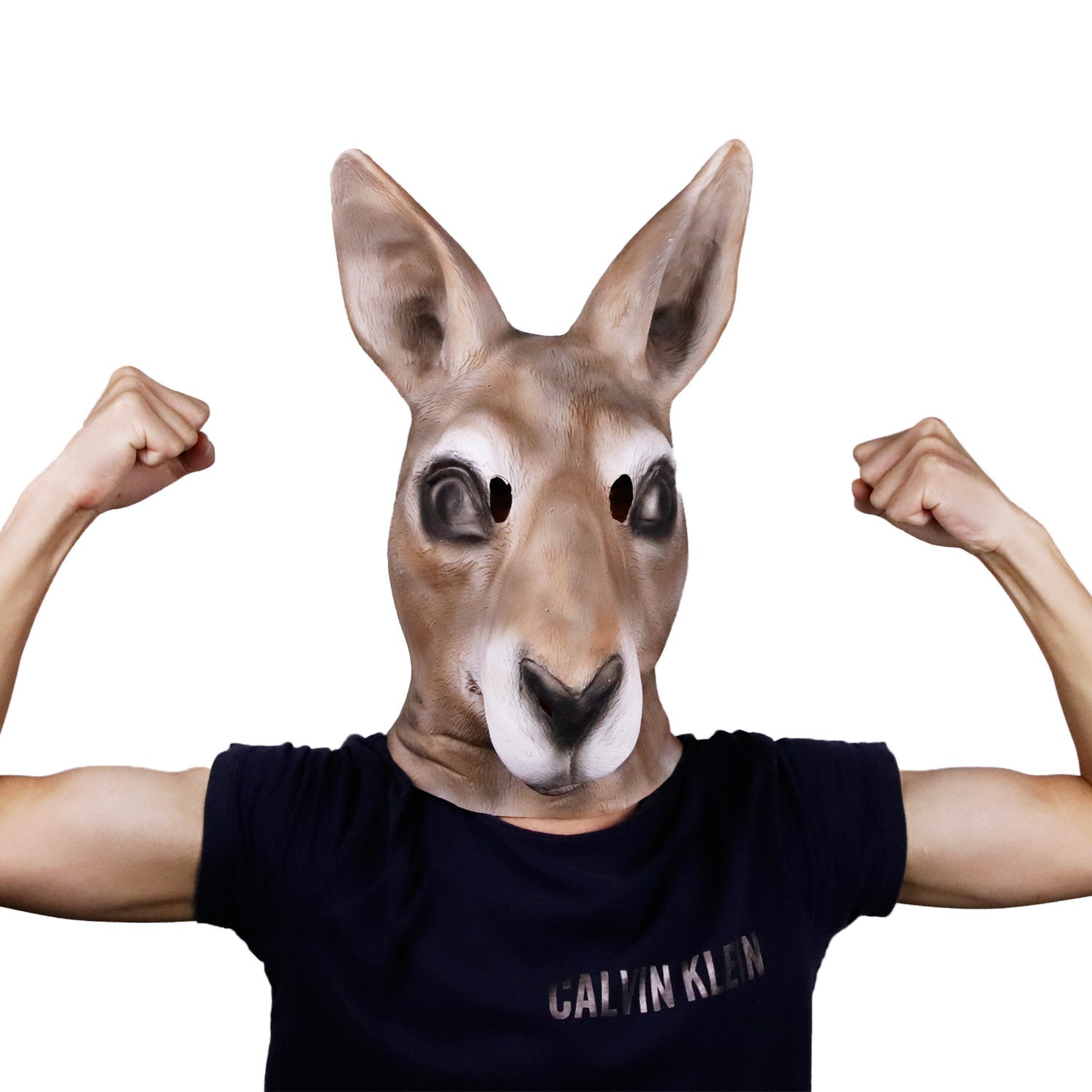 袋鼠面具头套 逼真动物马头兔头套 万圣节cosplay搞笑生日派对玩