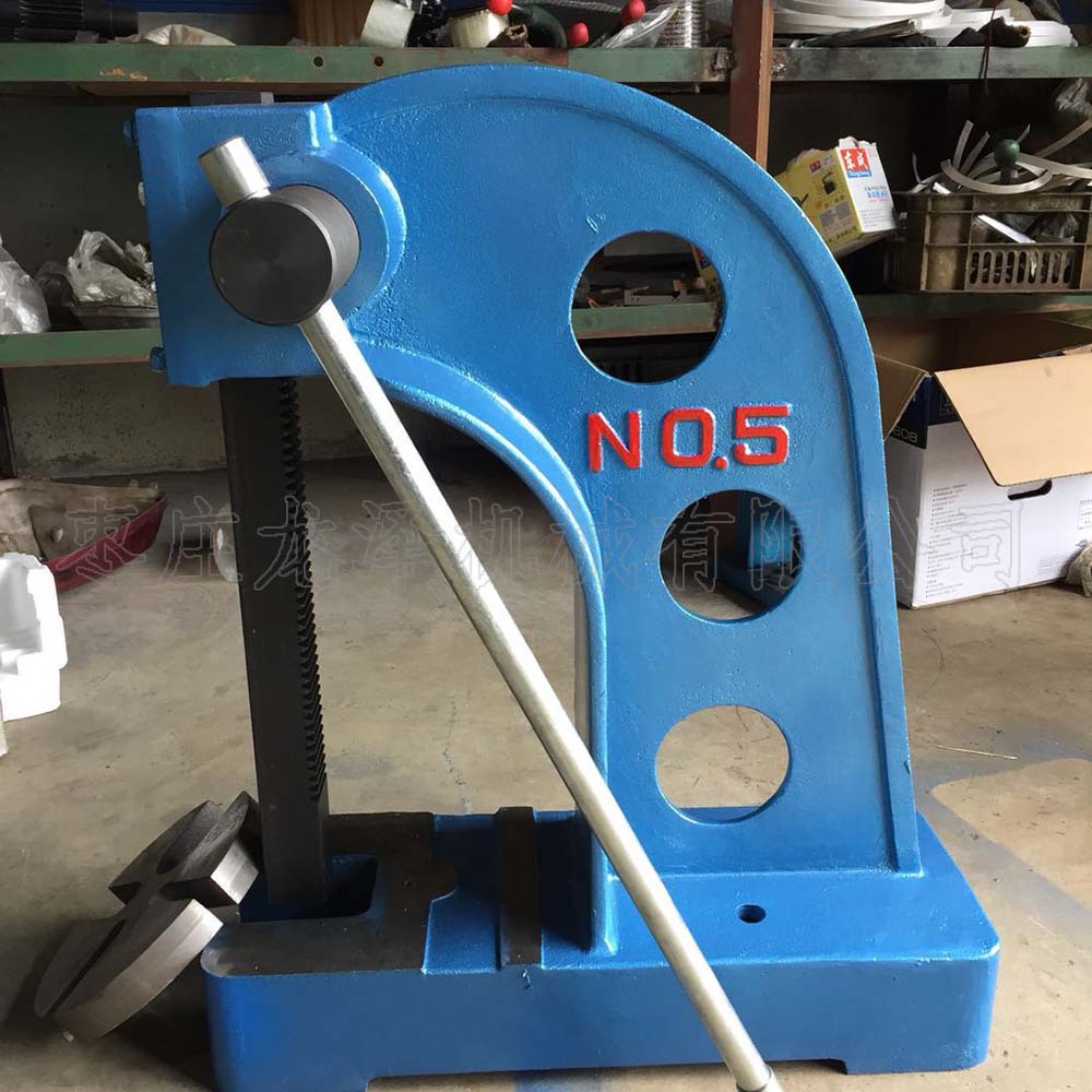 zzmc龙泽机械整体铸造机身 ap-5t 5#压台5吨手动轴承手板压力机