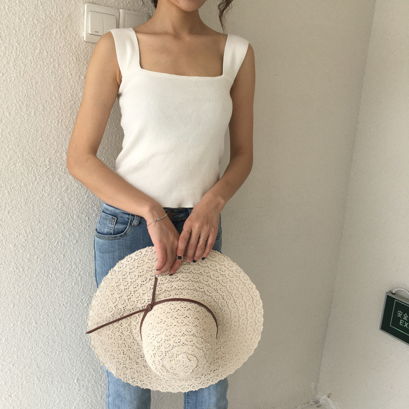 [随流]2018夏季无袖针织吊带背心修身纯色打底小背心女9132