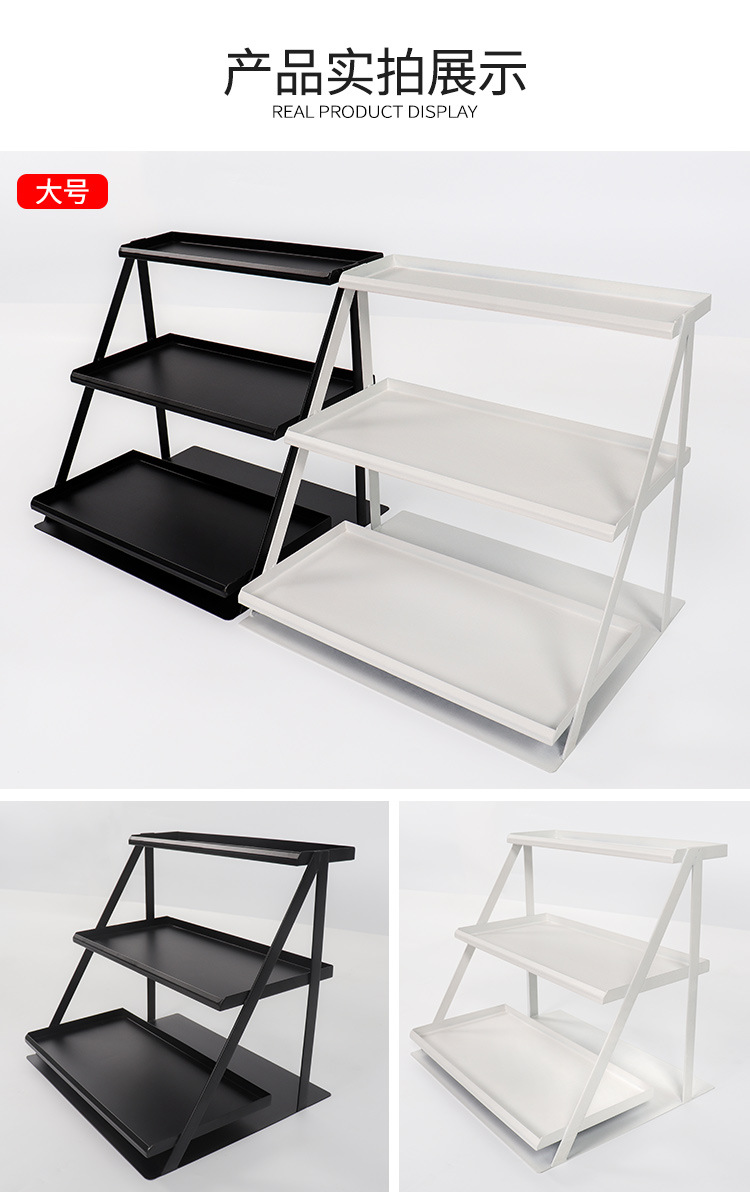 名创三层展示架收银台小货架口香糖货架唇膏架陈列货架梯形三层架