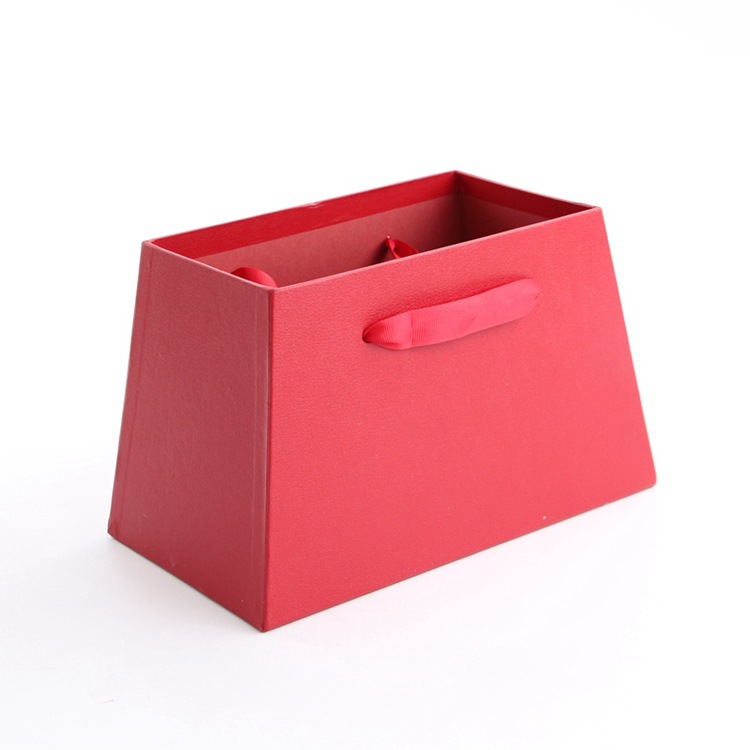 w9703手提梯形花桶鲜花盒 香皂花礼品礼物盒 纯色手捧硬纸礼品盒