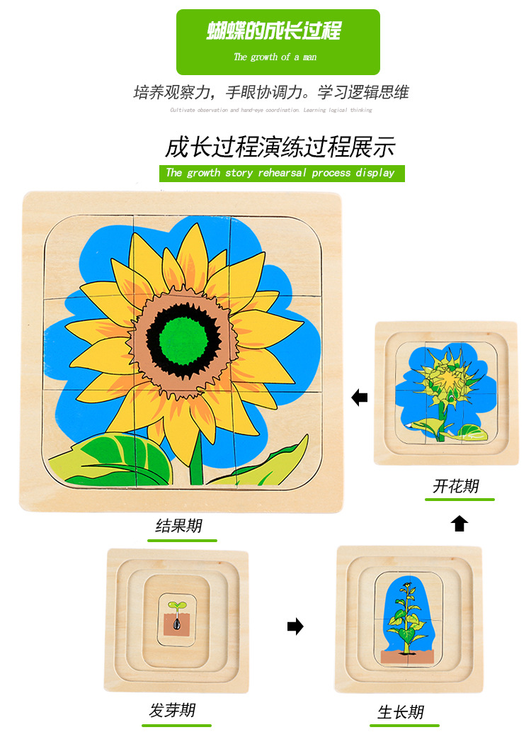 蒙氏教具蒙台蒙特梭利婴益智早教玩具幼儿园早教中心成长拼图嵌板