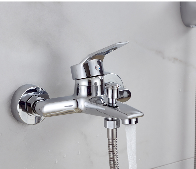 铜淋浴三联混水阀水龙头 冷热浴室浴缸水龙头热水器混水阀三通