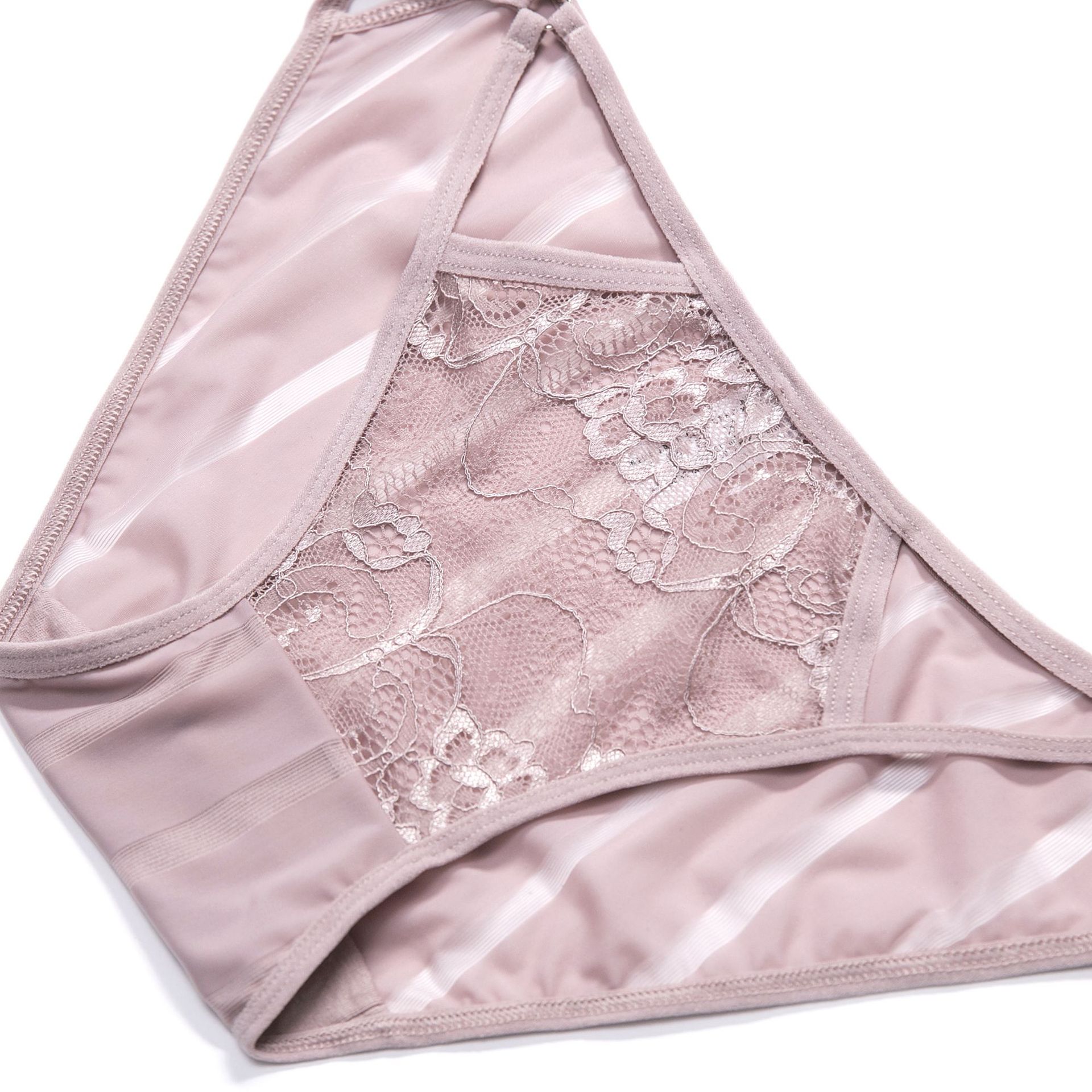 欧美版新款 性感低腰内裤 蕾丝性感女士内裤冰丝条纹内裤女纯棉档