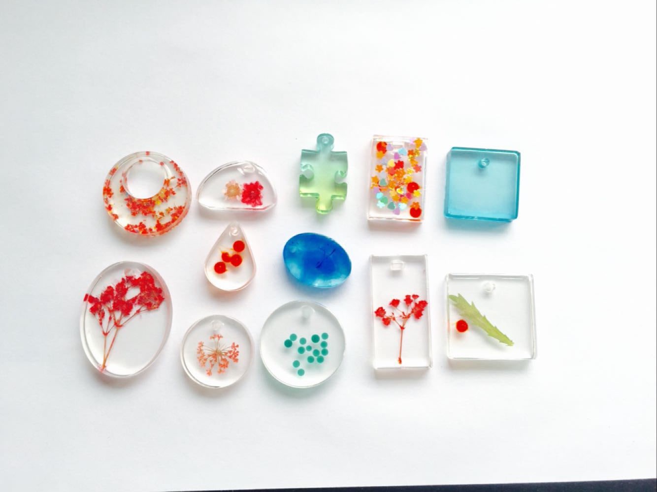 水晶滴胶模项链吊坠硅胶模具diy手工饰品水滴正方椭圆拼图带孔模