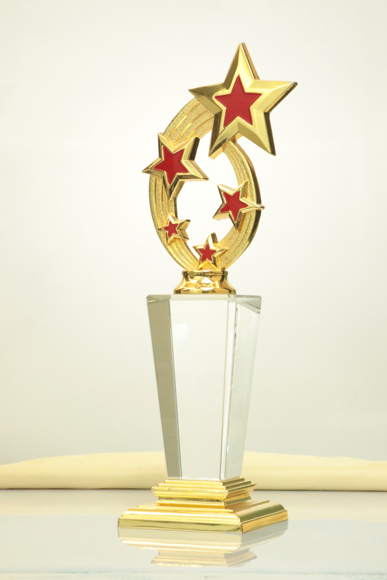 璀璨之星 五角星奖杯 琉璃奖杯定制 刻字奖牌年会颁奖纪念品