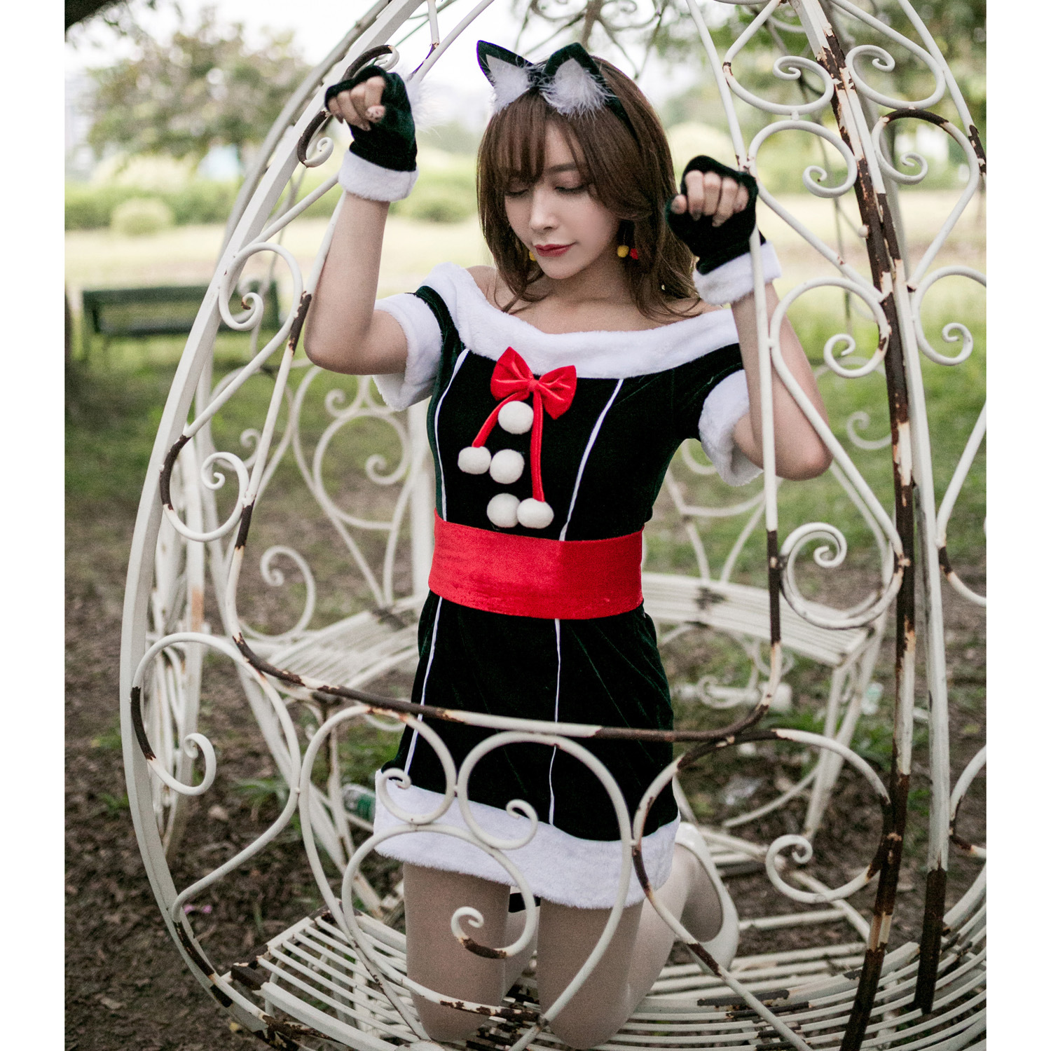 外贸日本可爱猫女装圣诞节服装 性感角色扮演cosplay猫女郎圣诞服