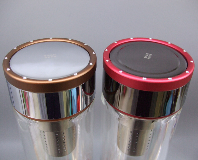 松道双层玻璃杯高硼硅水杯带滤网泡茶杯商务杯男士女士sd335