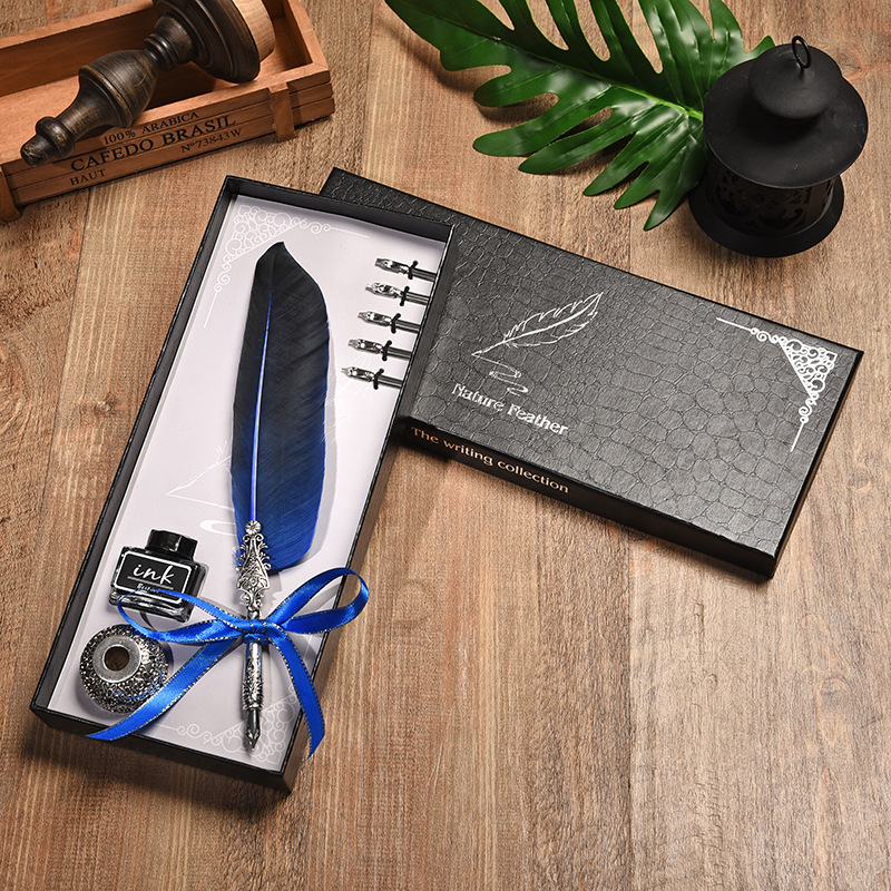 Business Gift Box Harry Potter European Retro Feather Pen Teacher Gift Stainless Steel Dip Pen Wholesale