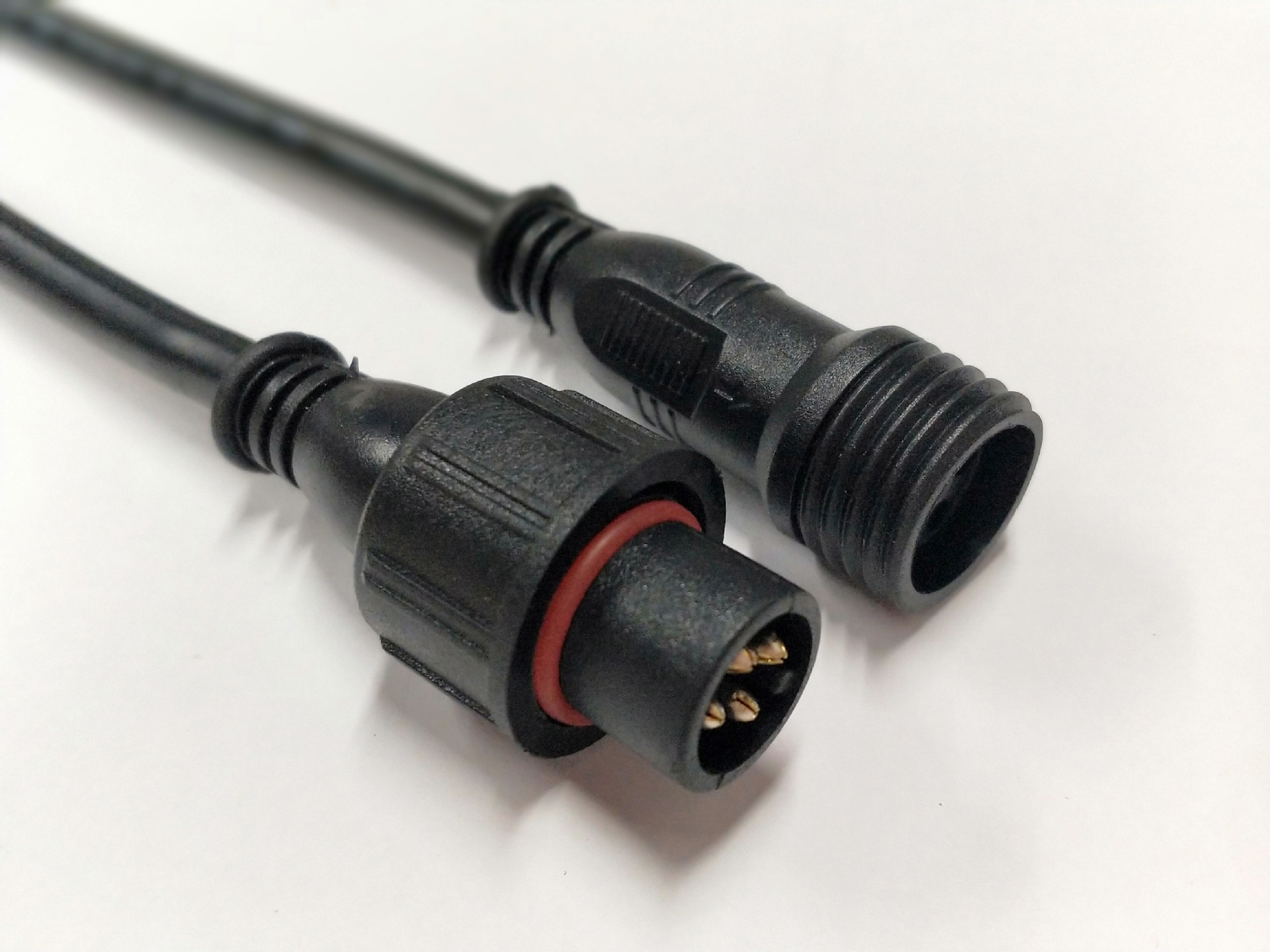 5平方防水连接线塑料接头公母对接插头线