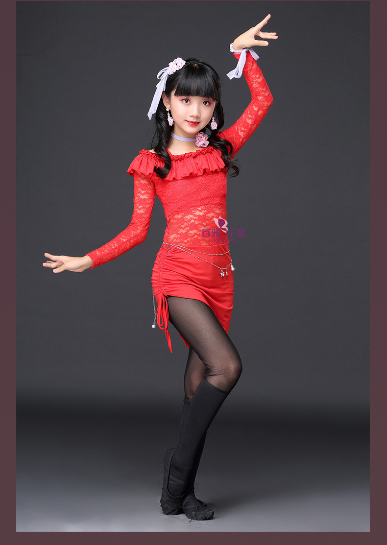 百雅千慧儿童肚皮舞演出服六一少儿舞蹈服装比赛表演服短袖连衣裙