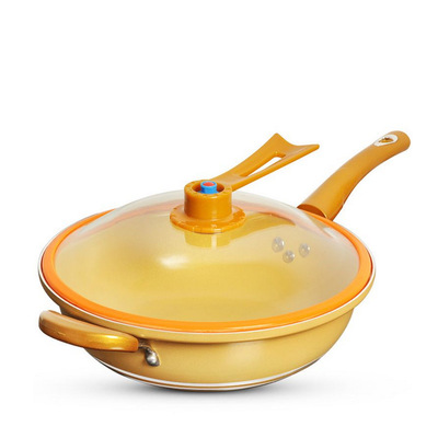 味子夫32cm不粘锅炒锅无油烟锅 真空节能锅 煤气灶电磁炉通用
