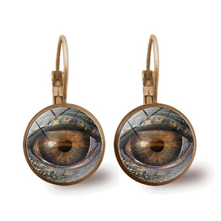 指甲花瑜伽护身符女士耳环圆形玻璃波西米亚曼陀罗耳环女饰品批发