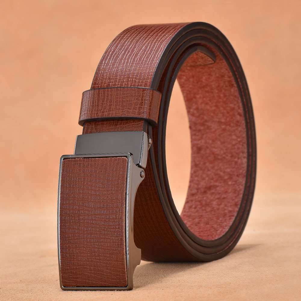 1544商务仿皮pu无牙平滑扣男士皮带腰带厂家直销批发外贸3.5公分