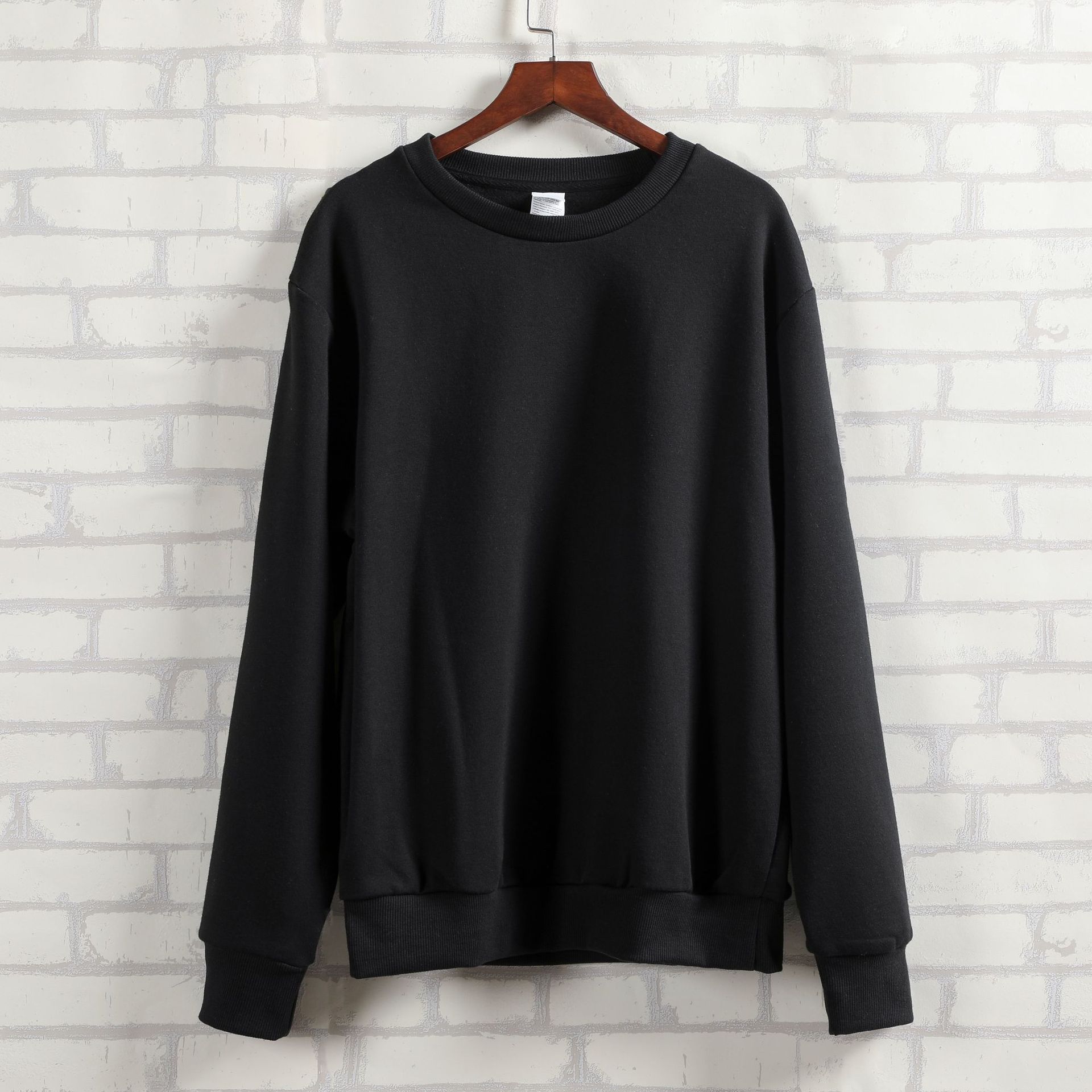 天乐克圆领抓绒卫衣批发 秋冬保暖卫衣不起球 来图定制印字印图