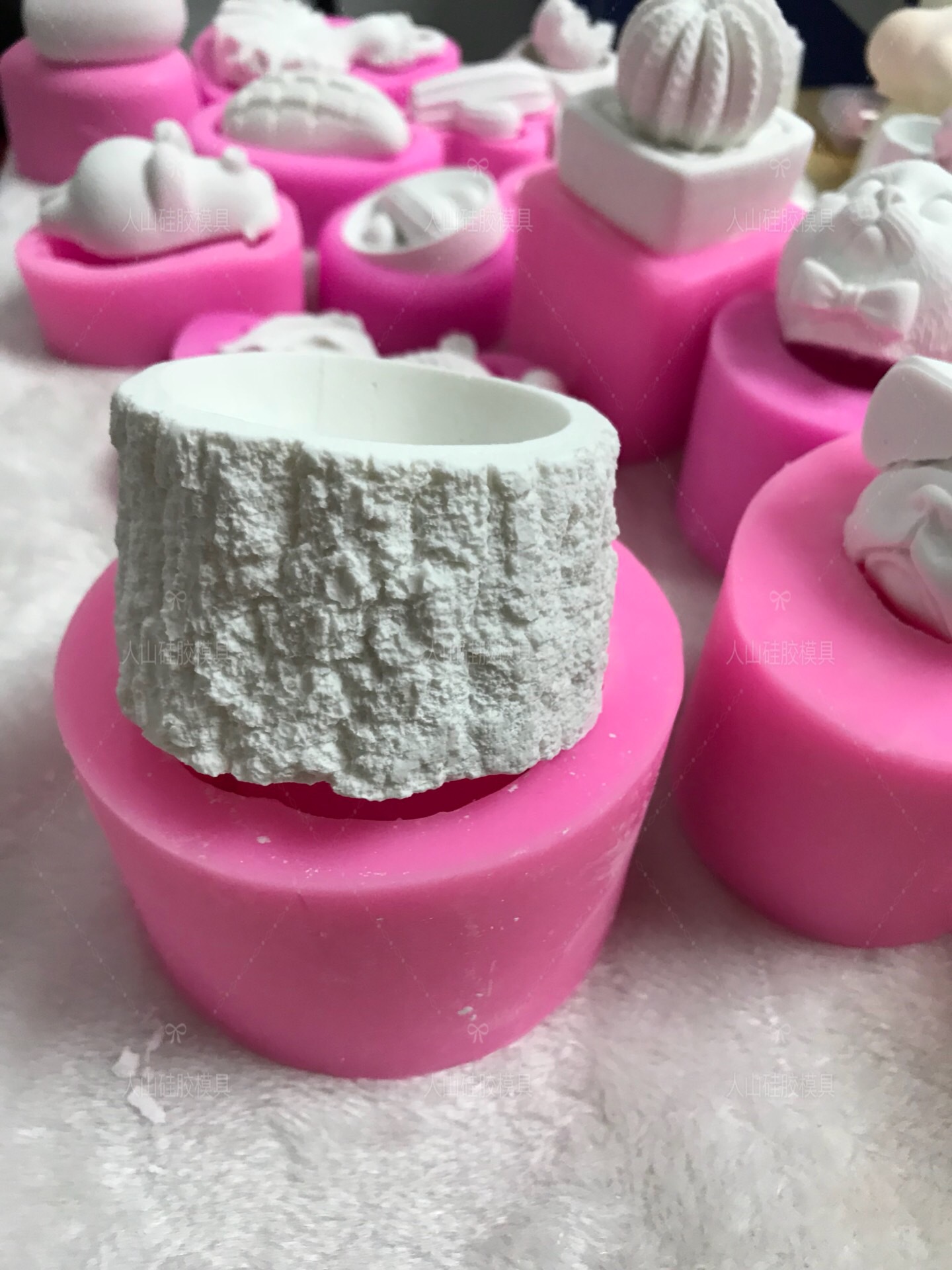 仿真树桩硅胶模具多肉慕斯蛋糕diy花盆绿植模具树皮树桩模具定制