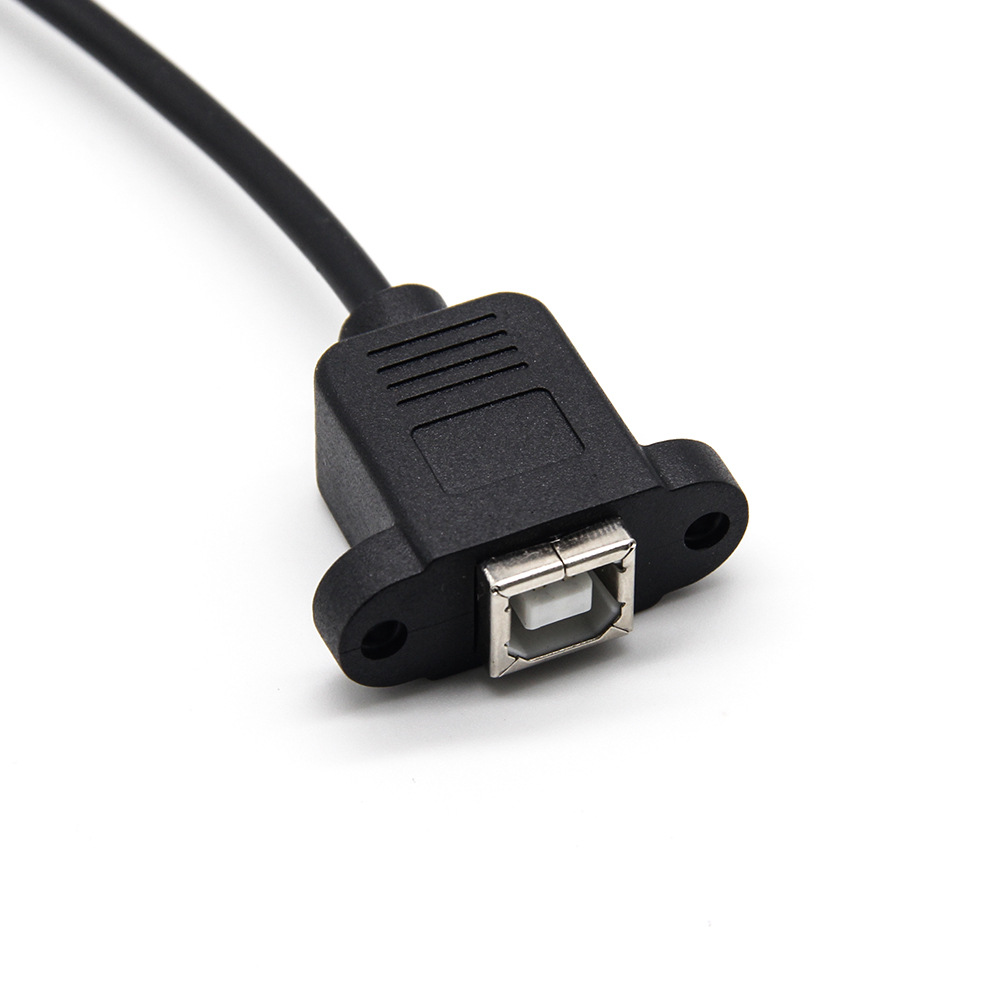 全铜方口带螺丝孔 usb公转打印口母转接线 usb2.0 a公转b母带耳朵