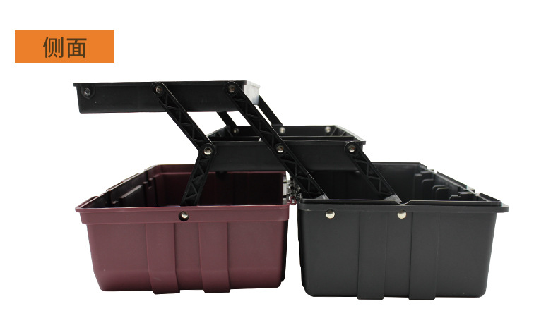 瑞德三层家用五金工具箱手提式大号塑料收纳盒多功能折叠维修工具