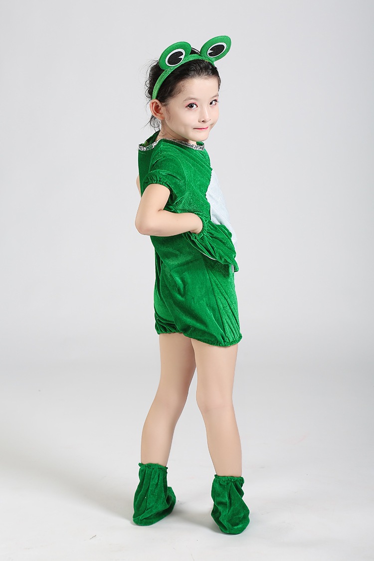 儿童动物服装小青蛙演出服蝌蚪卡通装小跳蛙舞蹈表演服连体服造型