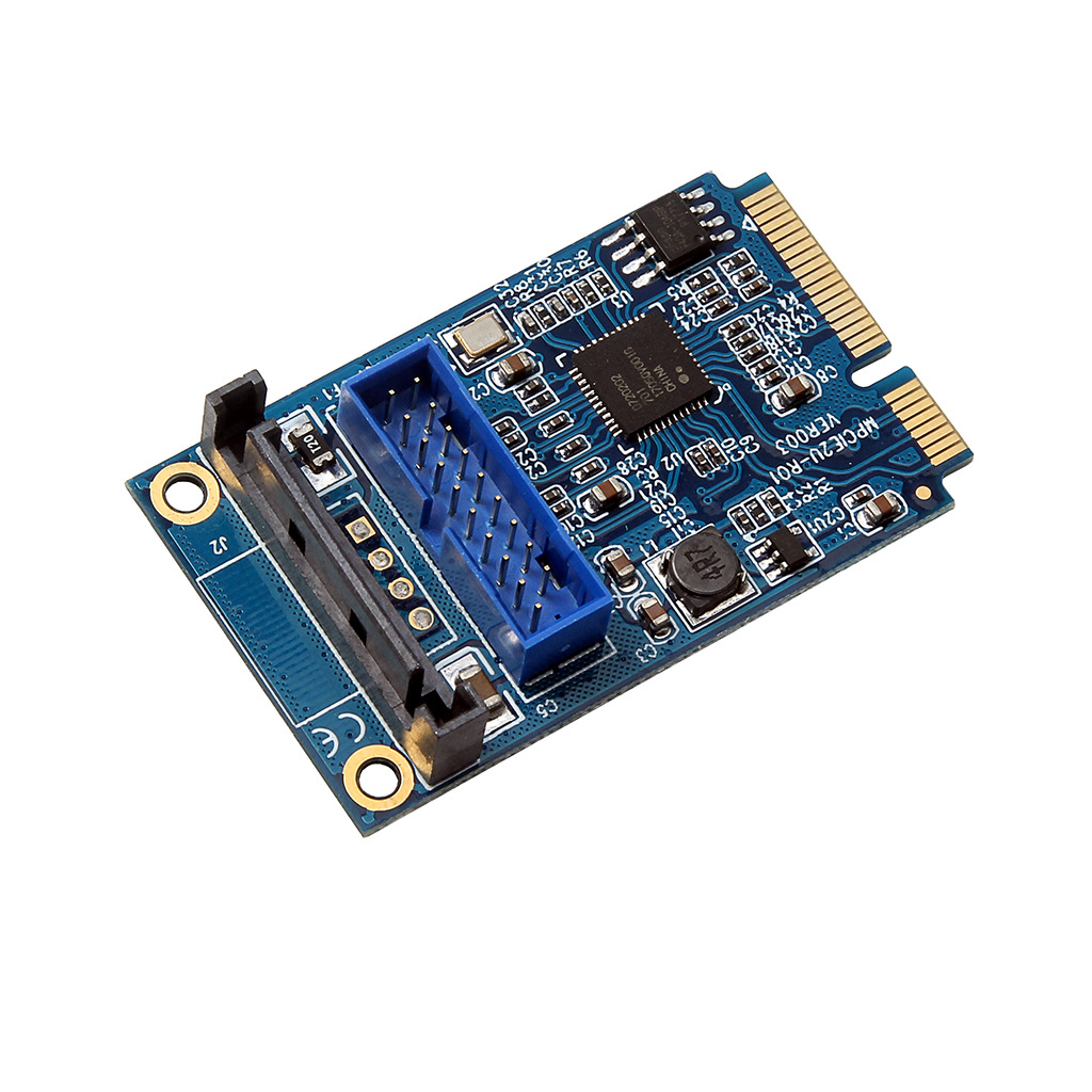 mini pci-e转usb3.0转接卡 mini pcie转20pin/19针usb3.0扩展卡