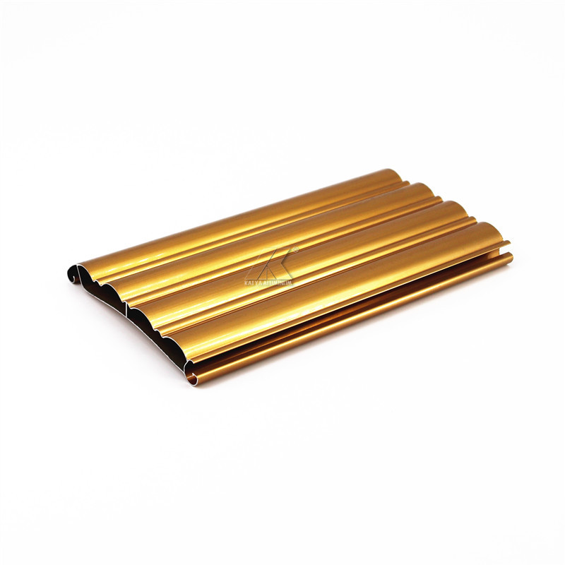 电泳金色铝卷门型材 双层金色铝卷门 80双层片 高质量铝门片