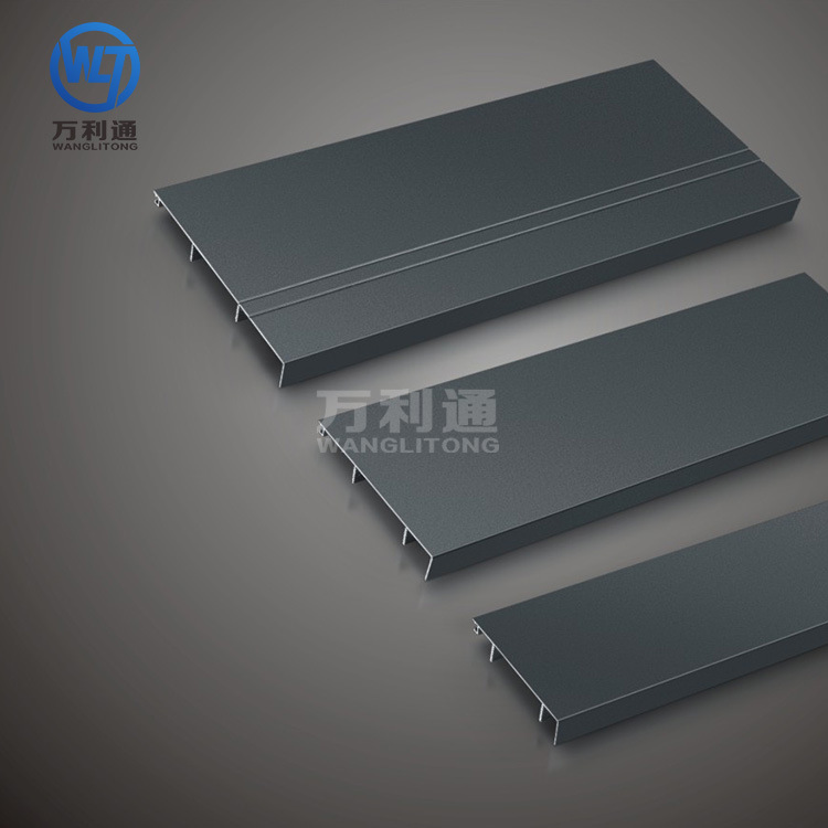 万利通 磨砂灰喷涂灰色铝合金踢脚线地脚线墙角线厂家直销