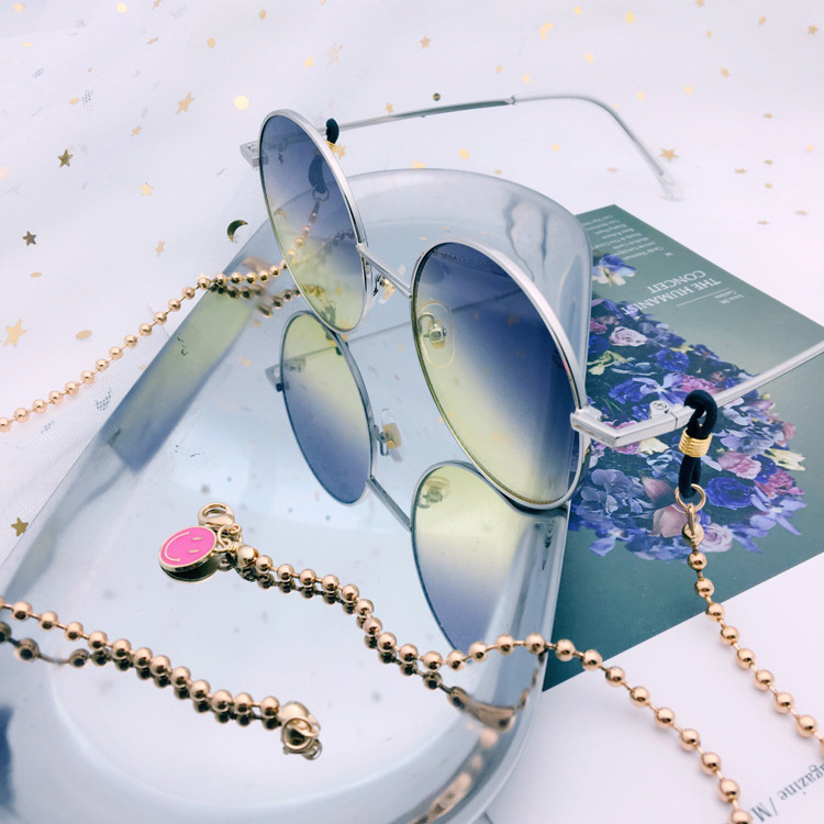 新款蔡徐坤同款渐变色太阳镜眼镜链条复古太子镜男女墨镜