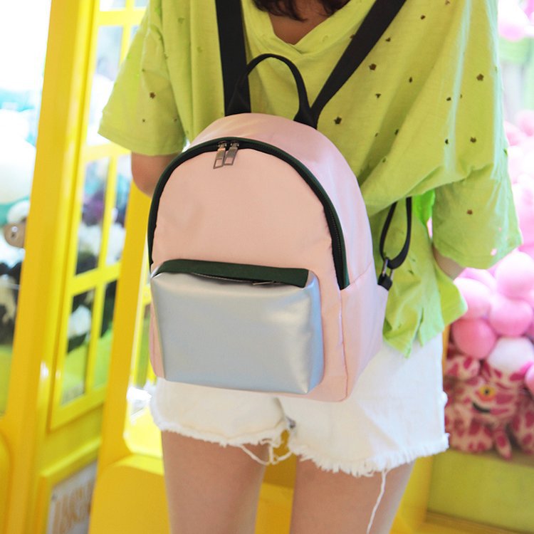 2018 New Korean Style Fashionable Color Matching Women's Bag Harajuku Style Middle School Student Waterproof and Lightweight Breathable Backpack Schoolbag Female