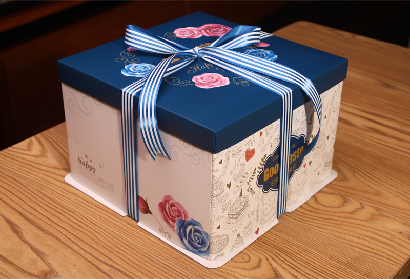 烘焙包装6寸8寸10寸12寸14寸加高蛋糕盒三合一生日蛋糕盒定制批发