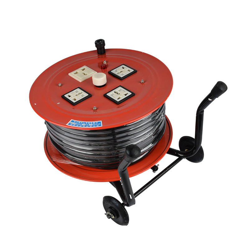 新品 移动卷线盘 220v托线盘100米手提拖线盘 2*4㎡绕线盘电缆盘