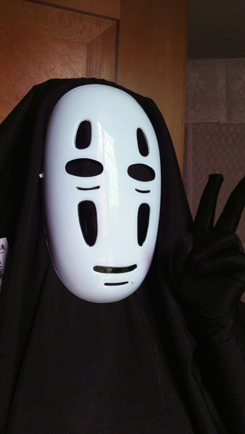 千与千寻无脸男cosplay服装动漫服装无脸面具鬼服万圣节披风cos服