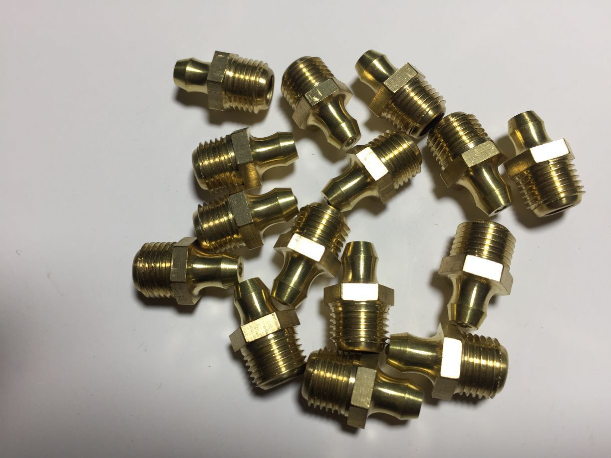 国标黄铜直油嘴黄铜加油咀 45/90度黄油嘴加油头m4m5m6*1m6*0.75