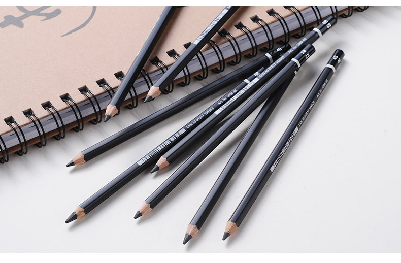 德国staedtler 施德楼100b 黑杆素描绘画不反光碳铅笔2b|4b|6b|8b