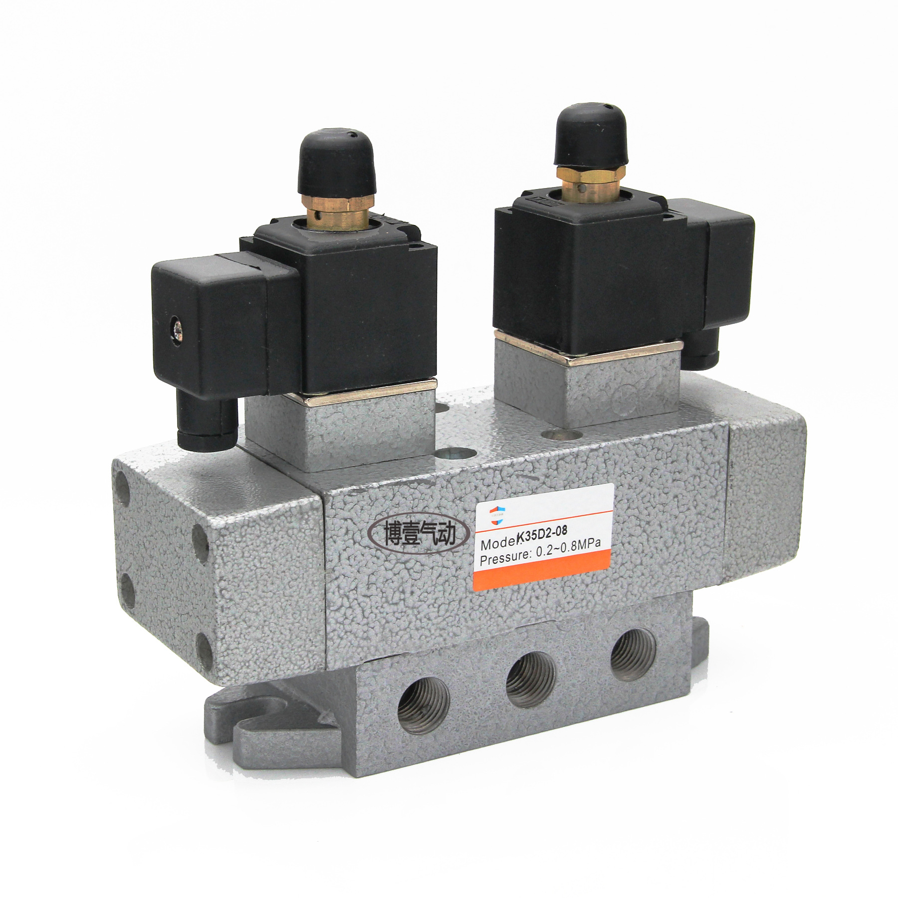 大流量二位五通气动换向电磁阀 k25d2-08 ac220v/dc24v 螺纹安装