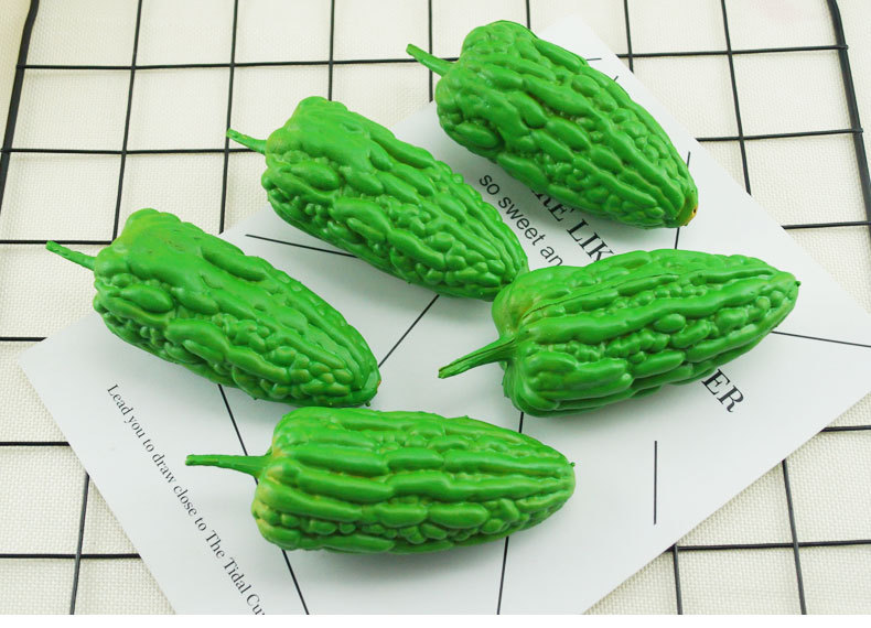 仿真苦瓜 塑料假小苦瓜蔬菜模型橱柜商场装饰摆设道具儿童玩具