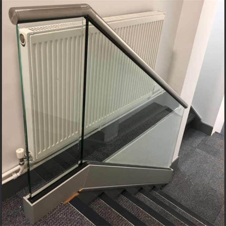工厂直销室内外玻璃护栏 铝合金u型底槽钢化清玻 扶手可去除