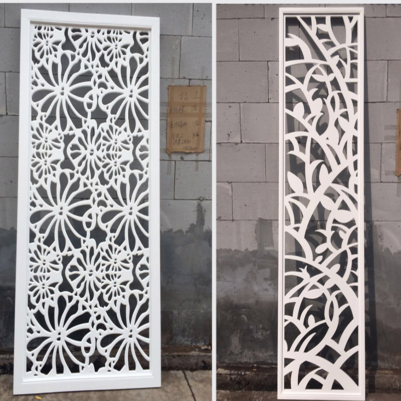 吊顶雕花板花格pvc雕花屏风烤漆镂空隔断外墙门头雕花通花板