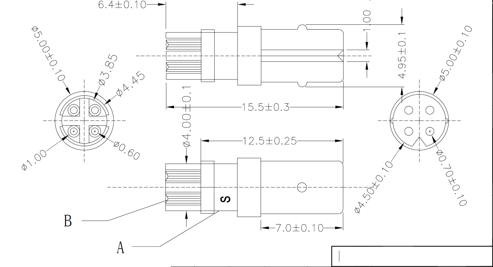 宝马4p连接器,4pin连接器圆形宝马4p公母线材连接器